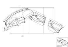 Инд. декоративные планки сидений, кожа для BMW E46 328i M52 (схема запасных частей)