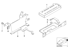 Детали багажного отделения SA 629 для BMW E46 320d M47N (схема запасных частей)