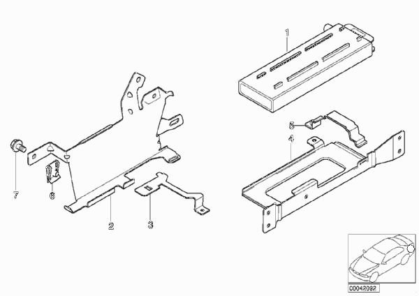 Детали багажного отделения SA 629 для BMW E46 328Ci M52 (схема запчастей)
