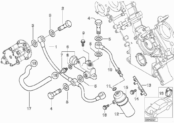 Головка блока цилиндров-Vanos/доп.элем. для BMW E39 M5 S62 (схема запчастей)