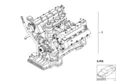 Силовой агрегат для BMW E38 740d M67 (схема запасных частей)