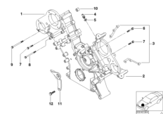 Корпус блока ГРМ Вх для BMW E39 M5 S62 (схема запасных частей)