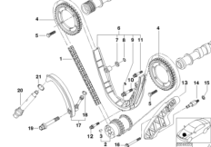 Приводная цепь механ.газораспред. Нж для BMW E39 M5 S62 (схема запасных частей)