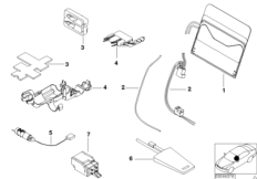 Поясничная опора переднего сиденья для BMW E39 M5 S62 (схема запасных частей)