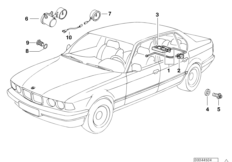 Система подачи воздуха для BMW E38 750i M73N (схема запасных частей)