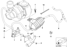 Вакуумная сист.управл.турбонагнетателем для BMW E46 330d M57 (схема запасных частей)