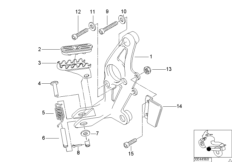 Планка упора для ног/упор для ног Пд для BMW R21 R 1150 GS 00 (0415,0495) 0 (схема запасных частей)