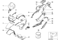 Окрашенные детали 696 auraweiss для MOTO R13 F 650 GS Dakar 00 (0173,0183) 0 (схема запасных частей)