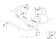 Комплект защитных дуг для автошколы для BMW 259R R 850 R 94 (0401,0406) 0 (схема запасных частей)