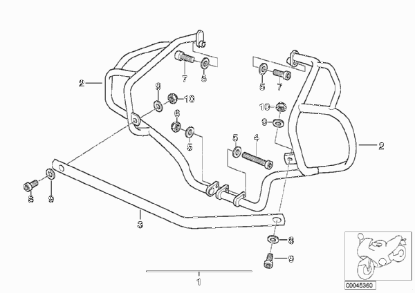 Комплект защитных дуг для автошколы для BMW 259R R 1100 R 94 (0402,0407) 0 (схема запчастей)