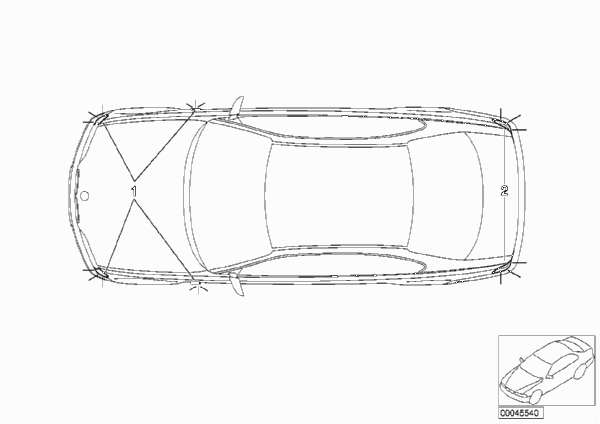 Комплект доосн.фонарей указ.повор.белый для BMW E46 330xi M54 (схема запчастей)