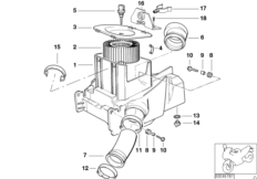 Глушитель шума всасыв./сменн.эл.фильтра для BMW R21A R 1150 GS Adv. 01 (0441,0492) 0 (схема запасных частей)