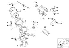Подкачив. насос/ датчики/ доп.элем. DSC для BMW E46 330d M57 (схема запасных частей)