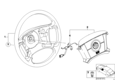 Рулевое колесо с НПБ Smart для BMW E46 320i M54 (схема запасных частей)