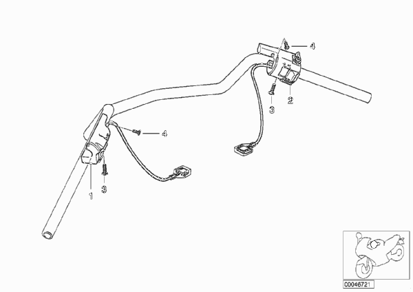 Комбинированный выключатель на руле для BMW R22 R 1150 RS 01 (0447,0498) 0 (схема запчастей)