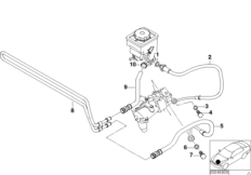Маслопроводы гидроусилителя рул.управл. для BMW E38 730d M57 (схема запасных частей)