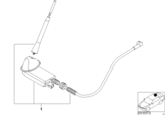 К-т доосн.двухканальной антенной в крыле для BMW Z3 Z3 M3.2 S50 (схема запасных частей)