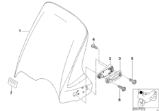 Доп. элементы ветрозащитного щитка для BMW R21 R 1150 GS 00 (0415,0495) 0 (схема запасных частей)