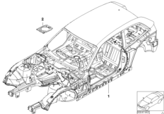 Каркас кузова для BMW Z3 Z3 2.8 M52 (схема запасных частей)