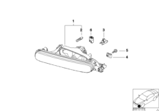 фары противотуманные для BMW E46 325i M54 (схема запасных частей)