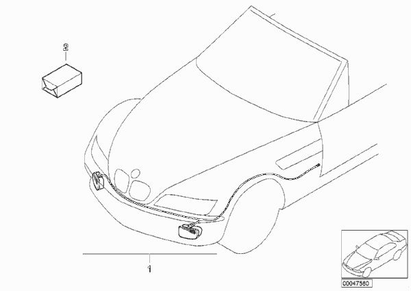 Комплект дооснащ.противотуманной фары для BMW Z3 Z3 1.9 M43 (схема запчастей)