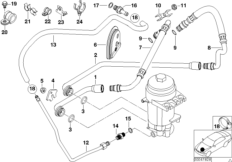 Масляный фильтр смаз.сист./маслопроводы для BMW E52 Z8 S62 (схема запасных частей)