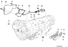 A5S560Z Картер коробки передач для BMW E38 750iLP M73N (схема запасных частей)