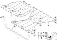 Панель защиты вспом. мех. двигателя Пд для BMW E39 520i M52 (схема запасных частей)