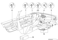 Исп.из цен.пор.дер Vavona с зерк.блеском для BMW E38 L7 M73 (схема запасных частей)