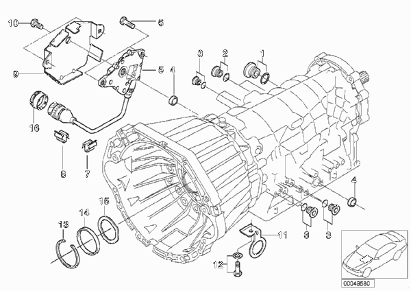 A5S440Z Дополн.элементы/уплотнители для BMW E53 X5 4.6is M62 (схема запчастей)