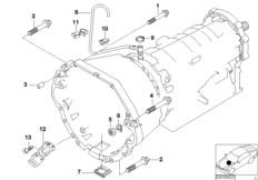 Крепление/ система вентиляции КПП для BMW E53 X5 4.4i M62 (схема запасных частей)