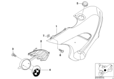 Облицовка боковины для BMW R13 F 650 GS Dakar 00 (0173,0183) 0 (схема запасных частей)