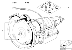 Автоматическая коробка передач 3HP22 для BMW E28 525i M30 (схема запасных частей)