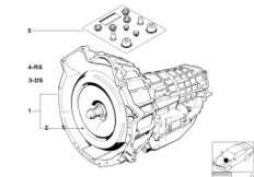 Автоматическая коробка передач 4HP22 для BMW E34 525i M20 (схема запасных частей)