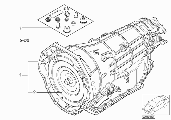 Автоматическая коробка передач A5S560Z для BMW E32 740i M60 (схема запчастей)