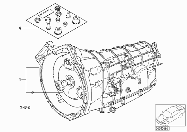 Автоматическая коробка передач A5S310Z для BMW E32 730iL M60 (схема запчастей)