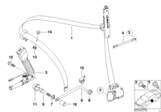 Ремень безопасности для BMW E46 325Ci M54 (схема запасных частей)