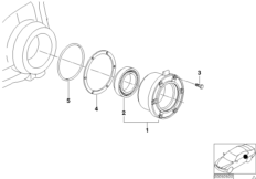 Распорная шайба редуктора заднего моста для BMW E38 750i M73 (схема запасных частей)