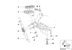 Планка упора для ног/упор для ног Пд для BMW R13 F 650 GS 00 (0172,0182) 0 (схема запасных частей)