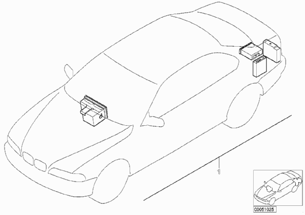 К-т доосн.сист.навигации с борт.монит. для BMW E39 525tds M51 (схема запчастей)