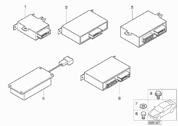 Различные блоки управления для BMW E38 750iLS M73N (схема запчастей)