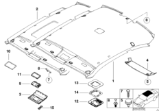 Потолок для BMW E46 323Ci M52 (схема запасных частей)