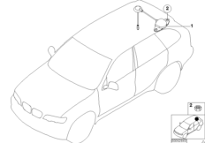 Антенна GPS для BMW E53 X5 4.4i M62 (схема запасных частей)