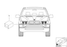Комплект дооснащ.сист.омывателей фар для BMW E53 X5 3.0d M57 (схема запасных частей)