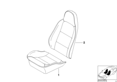 Индивид.обивка базов.сиденья с отбортов. для BMW Z3 Z3 3.0i M54 (схема запасных частей)