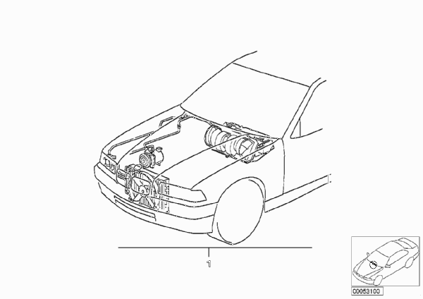 Комплект дооснащения кондиционера для BMW Z3 Z3 2.0 M52 (схема запчастей)