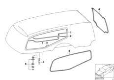 Детали верха, корпус для BMW E46 325xi M54 (схема запасных частей)