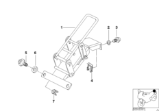 Фиксатор сиденья для отсека радиоаппар. для BMW 259T R 850 RT 96 (0412) 0 (схема запасных частей)