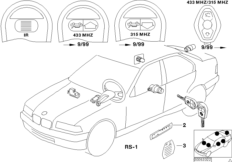 одновременное запирание для BMW E39 M5 S62 (схема запасных частей)