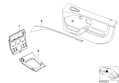 Дооснащение планками Interieur mattchrom для BMW Z3 Z3 2.2i M54 (схема запасных частей)